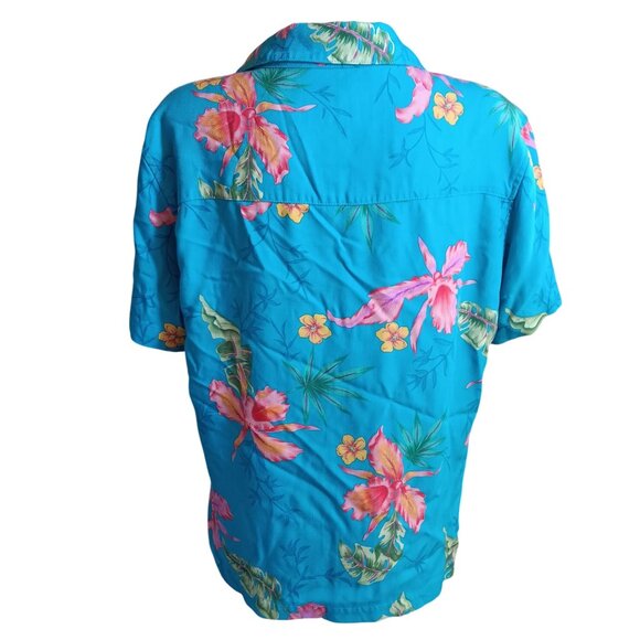 Vintgae Women's Large Hawaain Shirt Top Havana Jacks Cafe Tropical Rayon 1990's - Picture 5 of 6